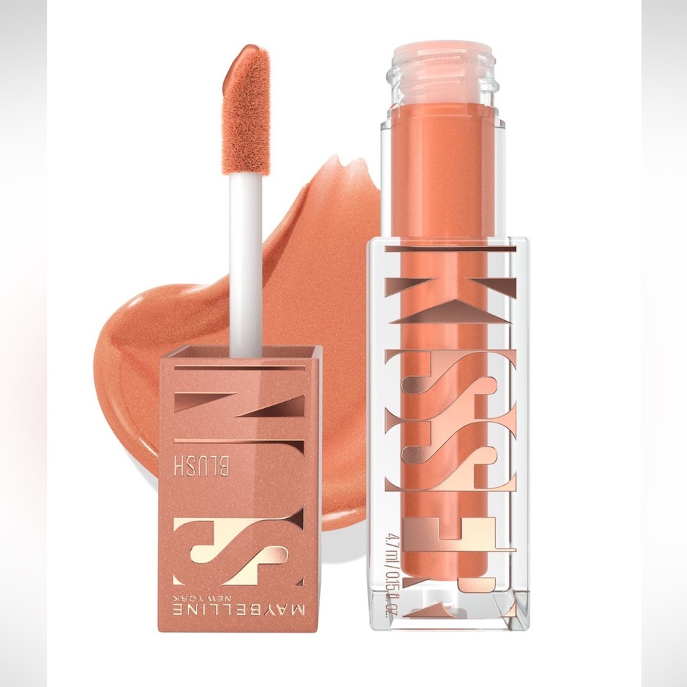 Maybelline Sun-kissed Liquid Blush 01 Downtown Rush Makeup Shimmer Peach Pink